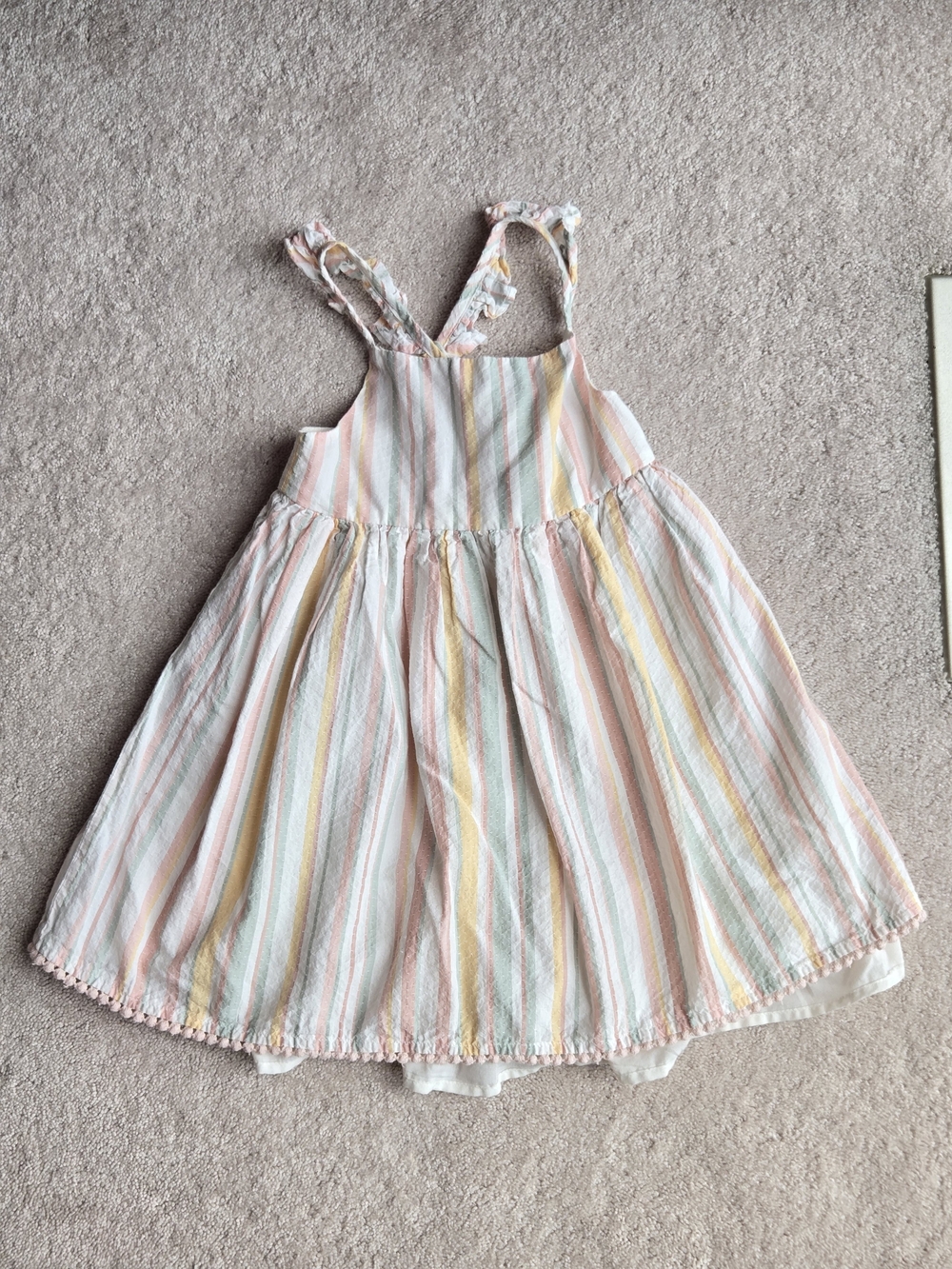 Shabby Chic Pastel Striped Sundress - Pink, Yellow & Mint